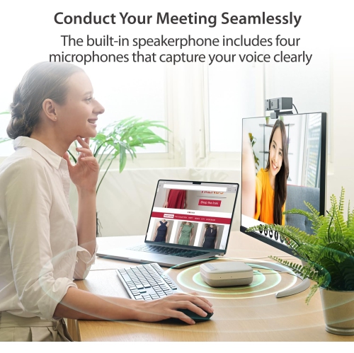 Open box - j5create USB-C 4K Speakerphone Dock - Grey/White