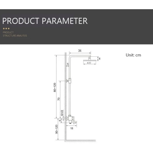 Shower Set Bathroom Shower Black Gold Shower Faucet with Spray Gun Shower Set Supercharged Top Spray Lift Shower System Four Gears Water Supply
