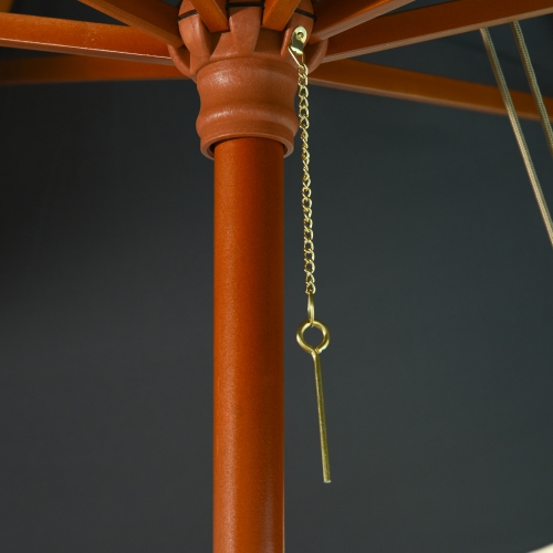 Parasol de patio carré en bois Outsunny 10&nbsp;pi, parasol de jardin, parasol, parasol, parasol, 2 pi, style pagode Pulley, gris foncé