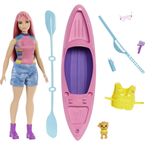 Get the It Takes Two Camping Playset with Daisy Doll, Pet Puppy, Kayak &  Accessories for 3-7 Year Olds - Curvy with Pink Hair (11.5 in)
