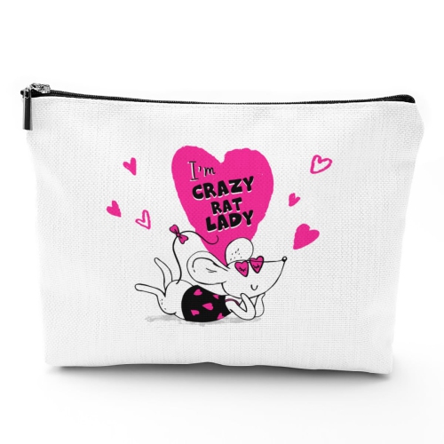 Funny Rat Themed Makeup Bag - Perfect Rat Lover Gift for Women - Ideal Cosmetic  Bag for Crazy Rat Ladies - Unique Animal Lover Gift for Girls - Great Rat  Mom Birthday