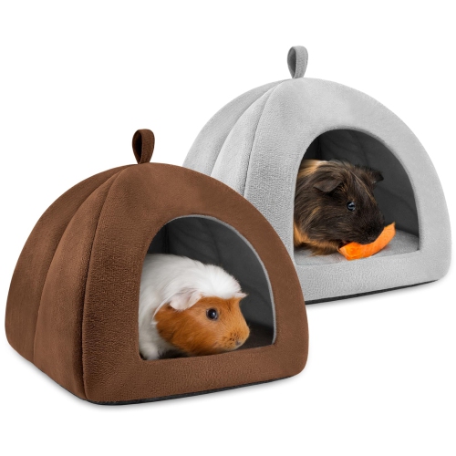 2 Pack Washable Small Animal Bed Cozy House Hideaway for Guinea Pig, Dwarf  Rabbit, Chinchilla, Hedgehog, Ferret Cage - Hideout Hut & Accessories