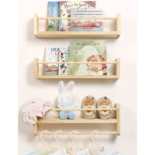 Kids bedroom wall outlet shelves