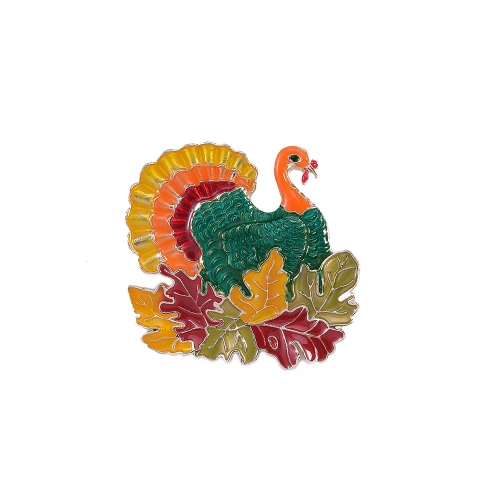 Colorful Enamel Turkey Brooch for Women and Girls - Cute Animal