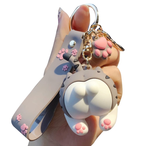  Cute Animal Butt Shape Keychain, 3D Cartoon Funny Pets