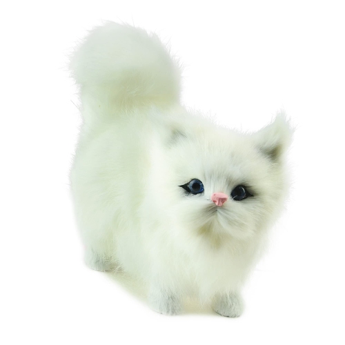 Realistic Synthetic Fur Cat Figurines
