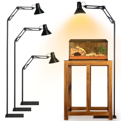 Adjustable Swing Arm Reptile Heat Lamp Stand Extra Tall Floor