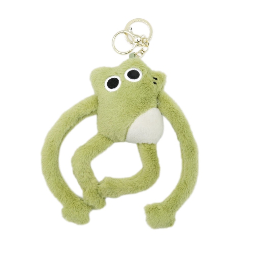 Cute Frog Plush Keychain - Stuffed Animal Toy with Plastic Chain