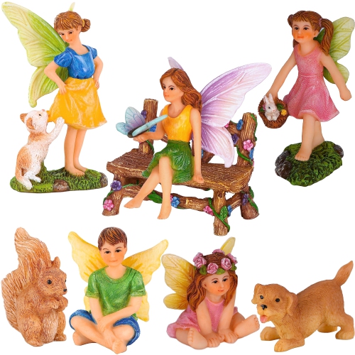 Fairies for Fairy Garden - Boy Fairies Figurines - Boy Fairies for Outdoor  Miniature Fairy Garden - Fishing Garden Fairies, 2 Pieces