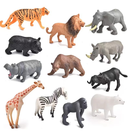 Realistic Safari Animals Figures - Set Of 12 Wildlife Zoo Animal 