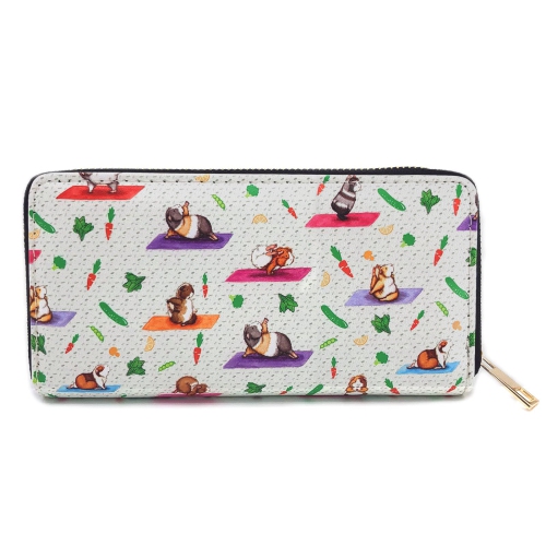 Get Cute Guinea Pig Print Long Wallets for Women Zip Around