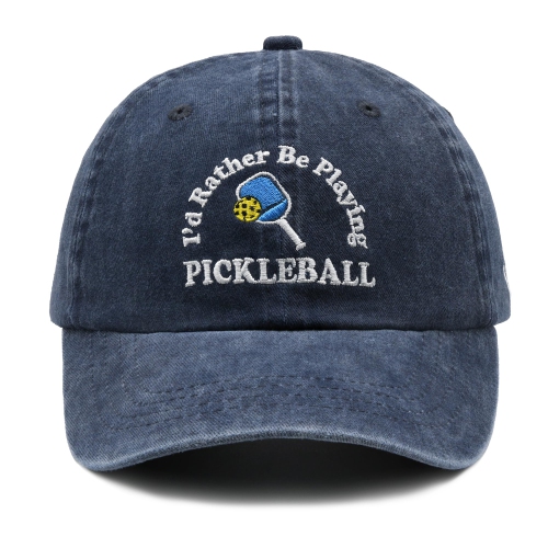 Adjustable Navy Pickleball Hat - Perfect Pickleball Gift for Men and Women  - Washed Pickle Ball Baseball Cap