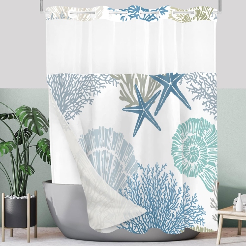 Navy and deals teal shower curtain