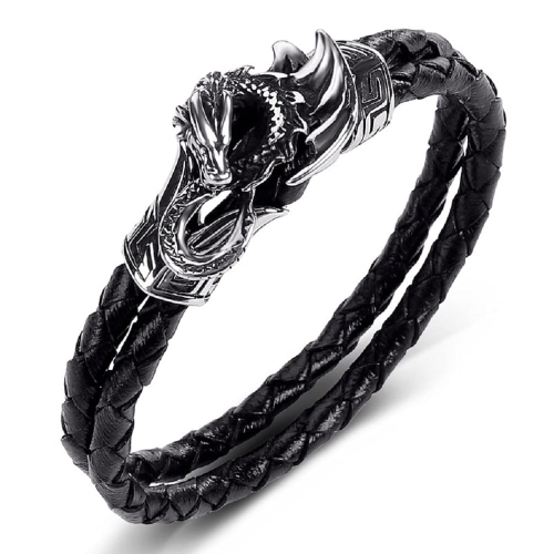 Dragon Heads Bracelet Viking Accessories Stainless Steel Men Cuff