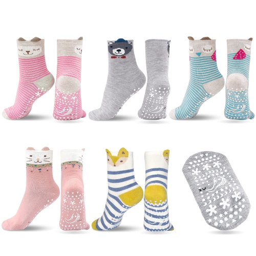 Cotton Non Slip Toddler Socks with Cute Animals for Girls Boys - 2