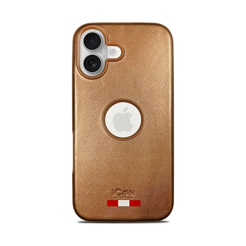 Étui MagSafe en cuir Desert de première qualité découpé avec logo pour iPhone 16