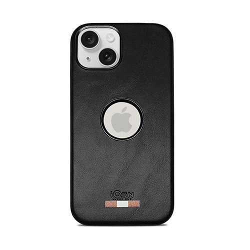 LUXURY AT LESS  Premium Leather Logo Cut Magsafe Case for Iphone 14 In Black