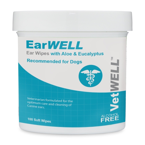 EarWELL Dog Ear Wipes 100 Count Effective Otic Cleaning for