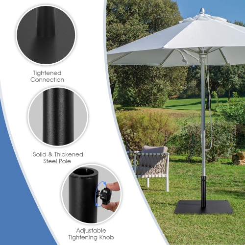 Costway 25" Square Patio Umbrella Base Weighted 42 LBS Outdoor Market Stand Footpads