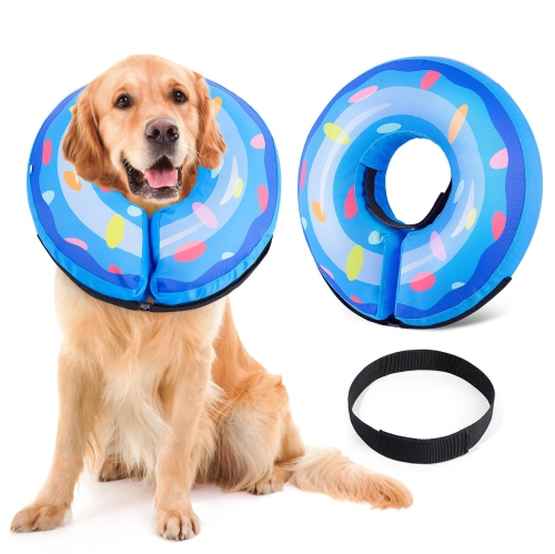 Inflatable Dog Cone for Large Dogs - Soft Donut Collar to Prevent