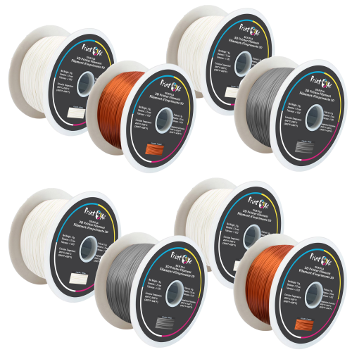 3D Filament EN SOIE PLA 8 paquets de 4 blanc, 2 cuivre et 2 couleurs argent 1,75&nbsp;mm diamètre chaque poids 1&nbsp;kg Net PRINTOXE marque