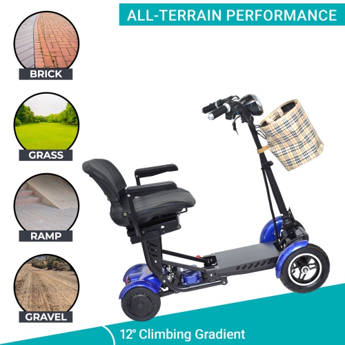 MS-3000 Super Seat Foldable Mobility Scooter | Lightweight & Easy-Store, High-Performance Eco-Friendly, Up to 25 km Range | Adjustable Comfort Seat |