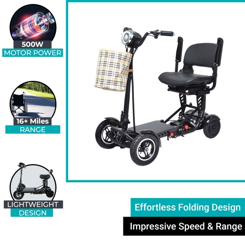 Trottinette pliable MS-3000 Super Seat | Léger et facile à ranger, écologique haute performance, portée jusqu'à 25&nbsp;km | Siège confortable