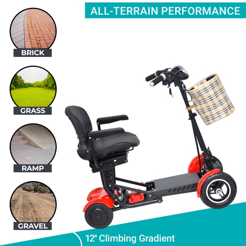 MS-3000 Super Seat Foldable Mobility Scooter | Lightweight & Easy-Store, High-Performance Eco-Friendly, Up to 40 km Range | Adjustable Comfort Seat |