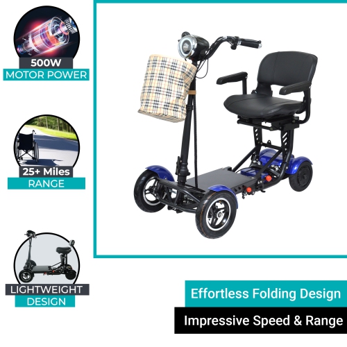 Trottinette pliable MS-3000 Super Seat | Léger et facile à ranger, écologique haute performance, portée jusqu'à 40 km | Siège confortable