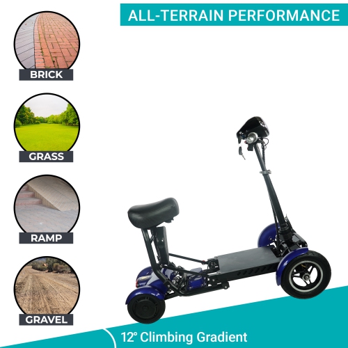 Trottinette pliable MS-3000 | Légère et facile à ranger, écologique haute performance, portée jusqu'à 25&nbsp;km | Siège confortable réglable | Cadre