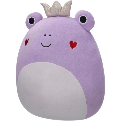 Valentine's Day Squishmallows Original 14-Inch Francine Purple Frog with Heart Cheeks and Gold Crown