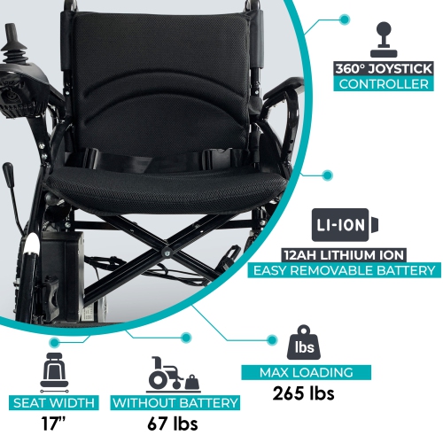6011 ComfyGO Electric Wheelchair | Ultra-Light & Portable |120 kg Load Capacity | Intuitive 360° Joystick | Up to 21 km Range | Ideal for Daily Use &