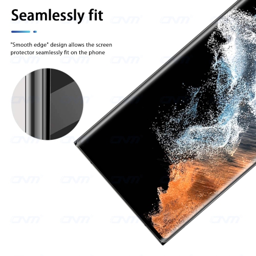 For Samsung Galaxy S23 Ultra Screen Protector Bubble Free Anti-Scratch Anti-Fingerprint 9H HD Black Tempered Glass Screen Protector for Galaxy S23