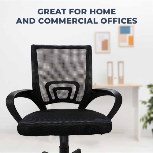 Mid-Back Mesh Home Office Chair Height Adjustable Ergonomic Computer Task Chair-Black