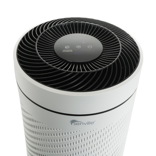 Senville Air Purifier for Home Allergies, Pet Hair in Bedroom, 3-in-1 HEPA Filter, Dust, Smoke, Pollutants, Odor, Flow 500, White