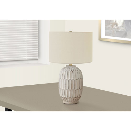 Monarch Transitional 24" Table Lamp - Cream Resin/Ivory