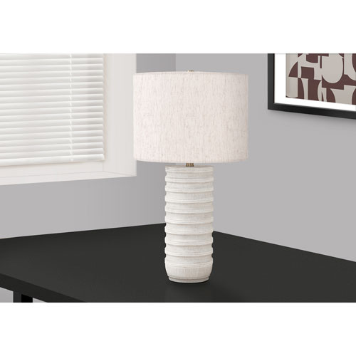 Monarch Transitional 28" Table Lamp - Cream Resin/Ivory