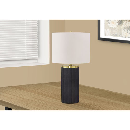 Monarch Modern 24" Table Lamp - Black Concrete/Ivory