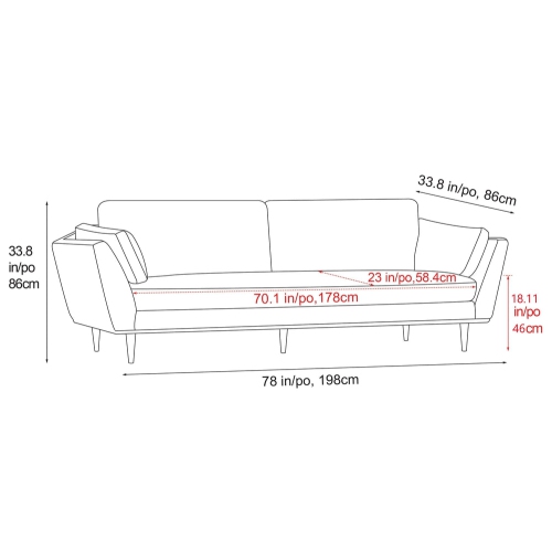 Valencia Mila 78"Fabric Sofa,Beige
