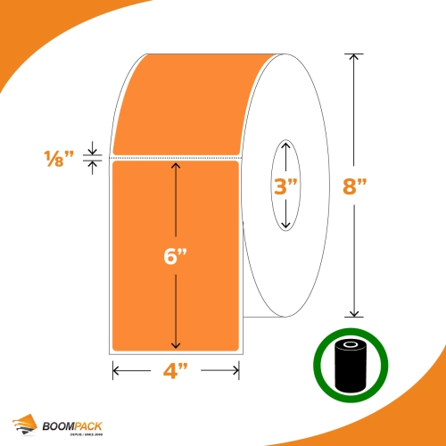 ÉTIQUETTES DE TRANSFERT THERMIQUE 4 X 6 PO, ORANGE , E-400600-TTO, 4TLLS/CS