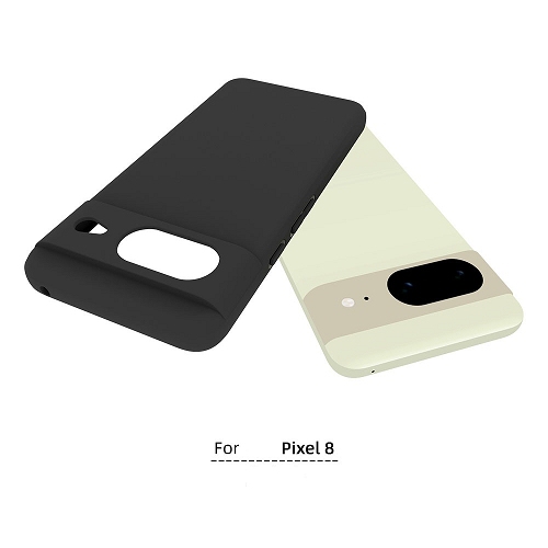 TopSave Slim, Matte Black Thin Soft Rubber Gel Back TPU Cases For Google Pixel 8