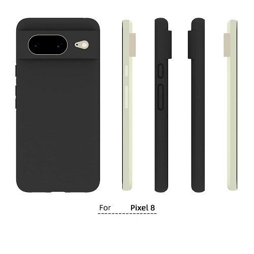 TopSave Slim, Matte Black Thin Soft Rubber Gel Back TPU Cases For Google Pixel 8