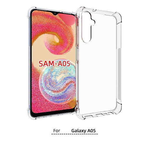 TopSave Extra Corner Bumper Soft Rubber Gel TPU Case For Samsung Galaxy A05, Clear