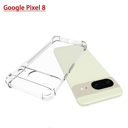 TopSave Extra Corner Bumper Soft Rubber Gel TPU Case For Google Pixel 8, Clear