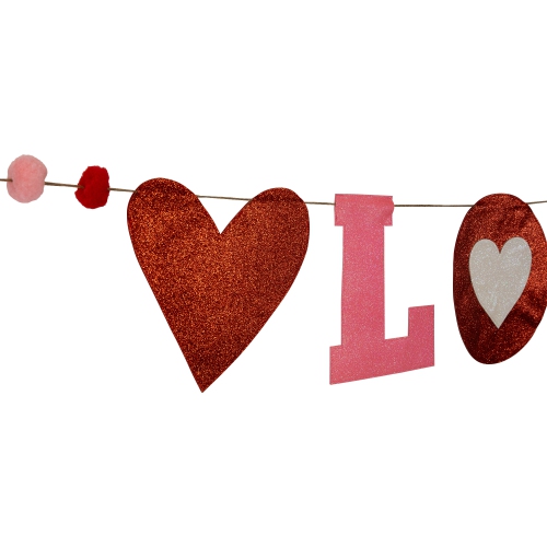 5' Glittered "Love" Valentine's Day Wall Banner Decoration