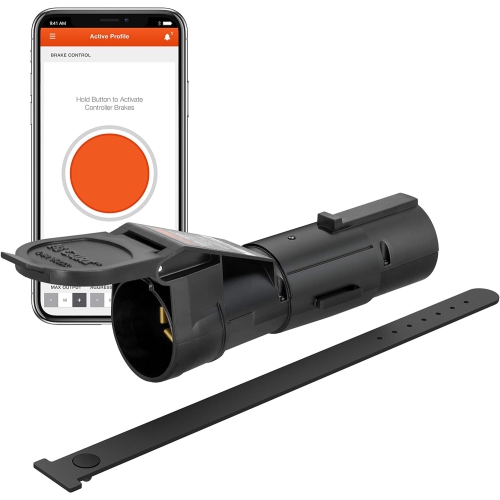 CURT 51180 Echo Mobile contrôleur de frein de remorque électrique avec connexion Bluetooth pour téléphone intelligent, proportionnel, plastique noir,