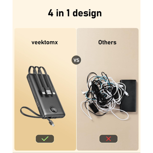Chargeur portatif avec câble intégré
