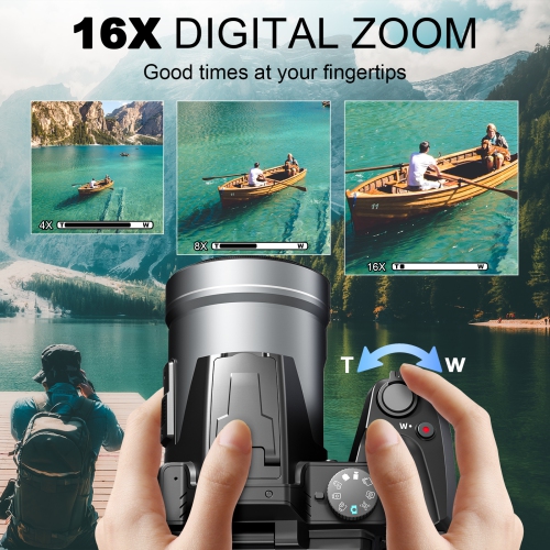 64MP 5K Digital Camera Vlogging Cameras for YouTube with 3” Flip Screen,16X Digital Zoom, WiFi& Autofocus,2 Batteries, 32GB TF Card for Vlogging