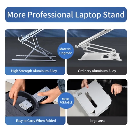 SuperShield NEW N8 Adjustable Laptop Stand Aluminum for Macbook Tablet Notebook Stand Table Cooling Pad Foldable Laptop Holder