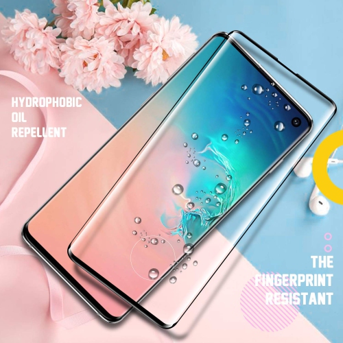 Protecteur d'écran en verre trempé avec protecteur d'écran noir pour Galaxy S10 de Samsung